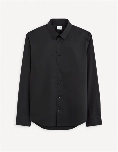 Chemise en coton stretch (Noir) 